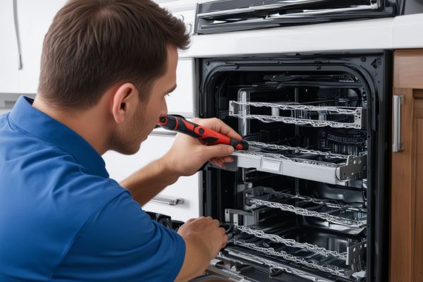 Professional appliance maintenance with diagnostic tools