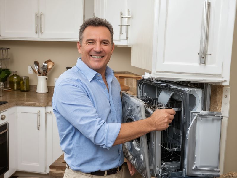 Happy customer with well-maintained appliances