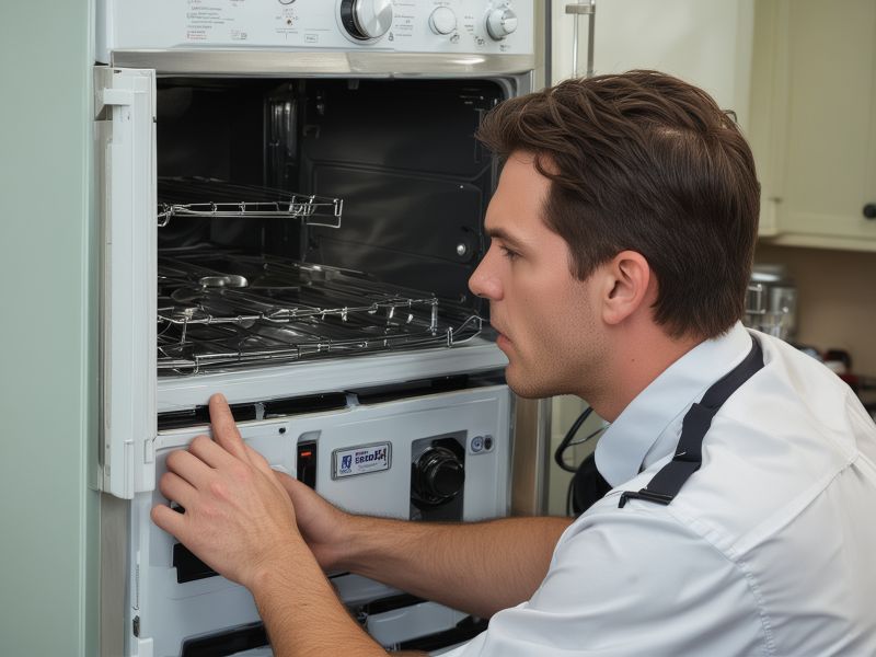 Emergency appliance repair technician responding to urgent call