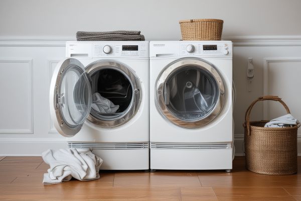 Electric clothes dryer in home setting for professional repair services